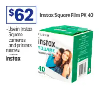 Officeworks Instax Square Film PK 40 offer