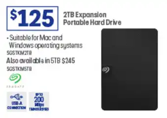 Officeworks 2TB Expansion Portable Hard Drive offer