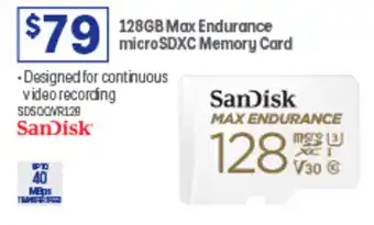 Officeworks 128GB Max Endurance microSDXC Memory Card offer
