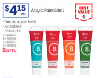 Officeworks Acrylic Paint 60mL offer