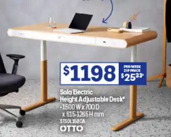 Officeworks Sola Electric Height Adjustable Desk offer