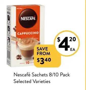 Foodworks Nescafé Sachets 8/10 Pack offer