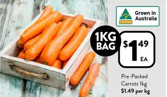 Foodworks Pre-Packed Carrots 1kg offer