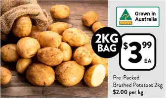 Foodworks Pre Packed Brushed Potatoes 2kg offer