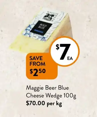 Foodworks Maggie Beer Blue Cheese Wedge 100g offer