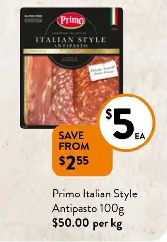Foodworks Primo Italian Style Antipasto 100g offer