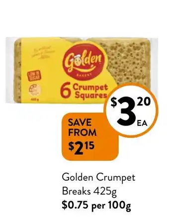 Foodworks Golden Crumpet Breaks 425g offer