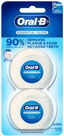 Discount Drug Stores Oral-B Essential Floss Waxed Dental Floss 2 x 50m offer