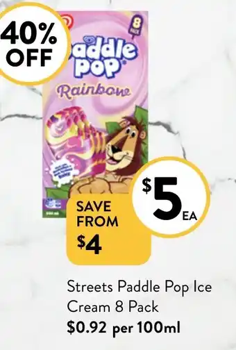 Streets Paddle Pop Ice Cream 8 Pack