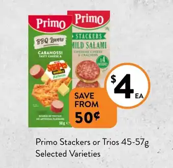 Foodworks Primo Stackers or Trios 45-57g offer