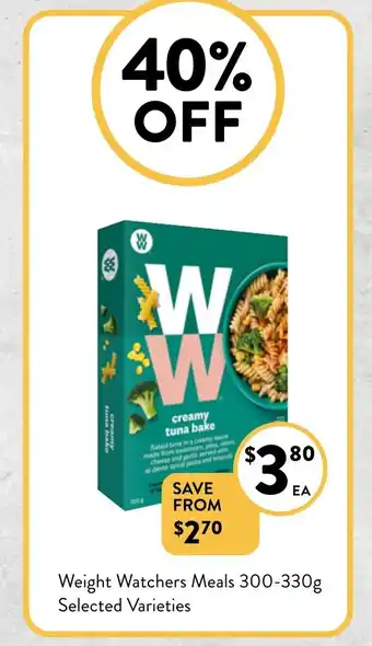 Foodworks Weight Watchers Meals 300-330g offer