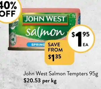 Foodworks John West Salmon Tempters 95g offer