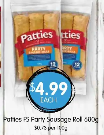 Spudshed Patties FS Party Sausage Roll 680g offer