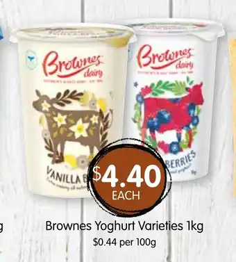 Spudshed Brownes Yoghurt Varieties 1kg offer