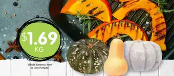 Spudshed Whole Butternut, Kent or Grey Pumpkin offer