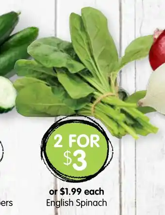 Spudshed English Spinach offer