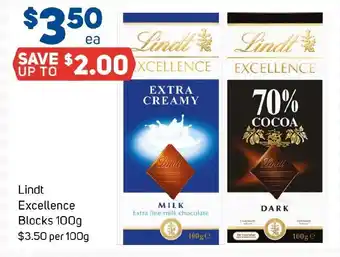 Foodland Lindt Excellence Blocks 100g offer