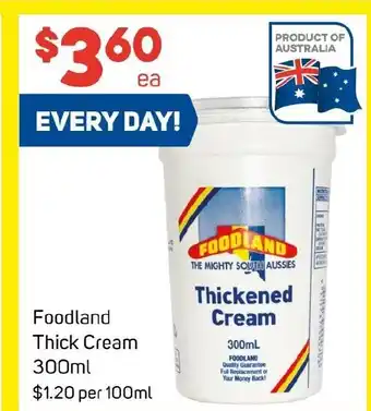 Foodland Foodland Thick Cream 300ml offer