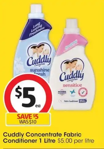 Coles Cuddly Concentrate Fabric Conditioner 1 Litre offer