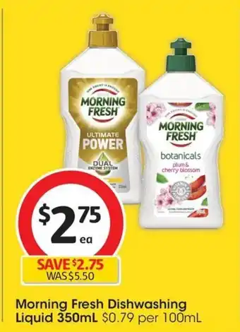 Coles Morning Fresh Dishwashing Liquid 350mL offer