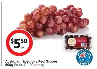 Coles Australian Specialty Red Grapes 500g offer