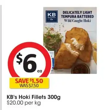 Coles KB's Hoki Fillets 300g offer