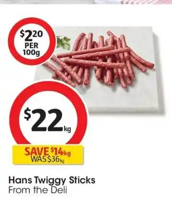 Coles Hans Twiggy Sticks offer