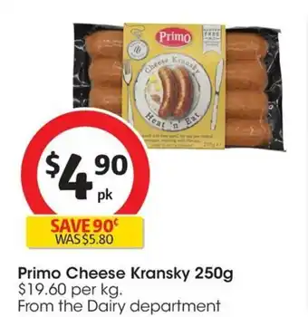 Primo Cheese Kransky 250g