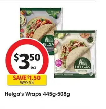 Coles Helga's Wraps 445g-508g offer