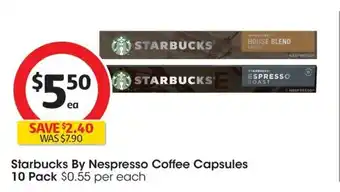 Coles Starbucks By Nespresso Coffee Capsules 10 Pack offer