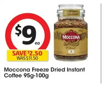Coles Moccona Freeze Dried Instant Coffee 95g-100g offer