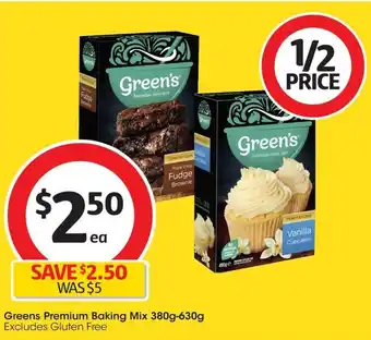Coles Greens Premium Baking Mix 380g-630g offer