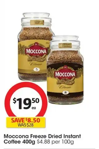 Coles Moccona Freeze Dried Instant Coffee 400g offer