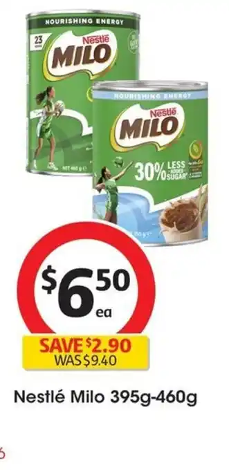 Coles Nestlé Milo 395g-460g offer
