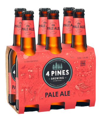 4 pines brewing pale ale bottles 6x330ml