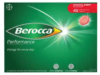 Discount Drug Stores Berocca performance original berry flavour 45 effervescent tablets offer