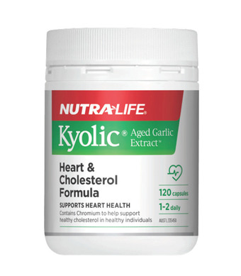 Nutra-life kyolic aged garlic extract heart & cholesterol formula 120 capsules