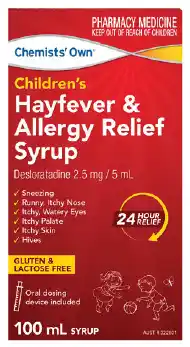 Discount Drug Stores Chemists' own children's hayfever & allergy relief syrup 100ml offer