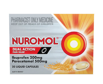 Discount Drug Stores Nuromol dual action pain relief 20 liquid capsules offer