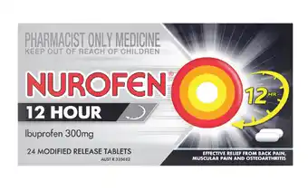 Discount Drug Stores Nurofen 12 hour pain and inflammation relief 300mg 24 tablets offer