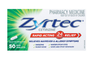 Discount Drug Stores Zyrtec hayfever & allergy relief 50 mini tablets offer