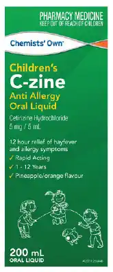 Discount Drug Stores Chemists' own children's c-zine anti allergy oral liquid 200ml offer