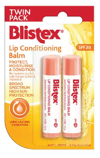Discount Drug Stores Blistex lip conditioning balm 4.25g twin pack offer