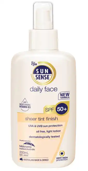 Discount Drug Stores Sunsense daily face spf50+ 200ml offer