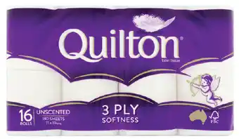 Quilton 3ply toilet tissue 16 pack