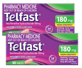 Discount Drug Stores Telfast hayfever allergy relief 180mg 30 tablets offer