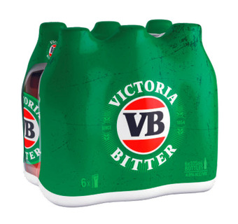 Victoria bitter bottles 6x375ml