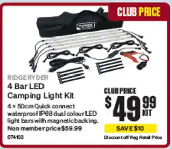 SuperCheap Auto 4 Bar LED Camping Light Kit offer