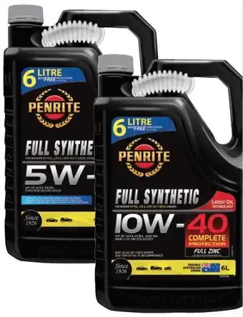 SuperCheap Auto Selected Penrite 6L Full Synthetic Engine Oils offer