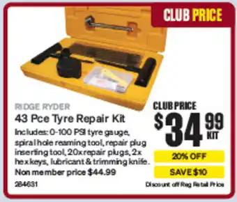 43 Pce Tyre Repair Kit